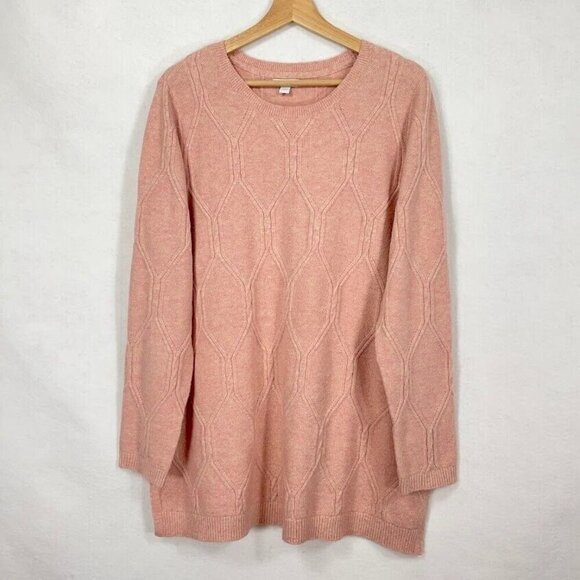 J. Jill Cabled Knit Sweater Tunic Barbie Boho Cottage Grandma Chic Academia L - Picture 4 of 10